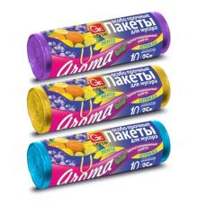 Пакеты для мусора GRIFON Bio с завязками особо прочные АРОМА микс, 30л 53х56см, 15шт. в рулоне (12мк