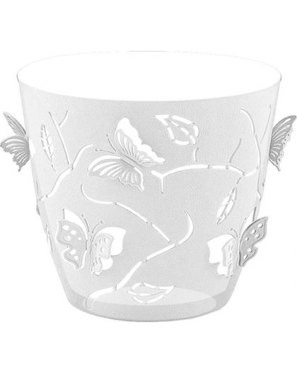Горшок для цветов Butterflies со вставкой с дренажными отверстиями для орхидей 0,7 л круглый прозрач