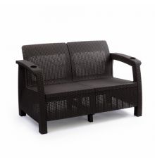 Диван Ротанг-плюс 2-х местный мокко 1270х700х790мм (без подушек)