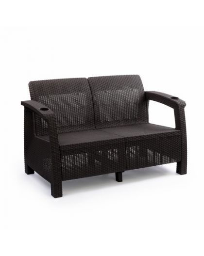 Диван Ротанг-плюс 2-х местный мокко 1270х700х790мм (без подушек)
