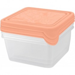 3 Набор контейнеров для продуктов HELSINKI Artichoke 3 шт. 0,45 л квадратные персиковая карамель