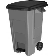 Бак для мусора Freestyle с крышкой на колесах, с педалью 130 л
