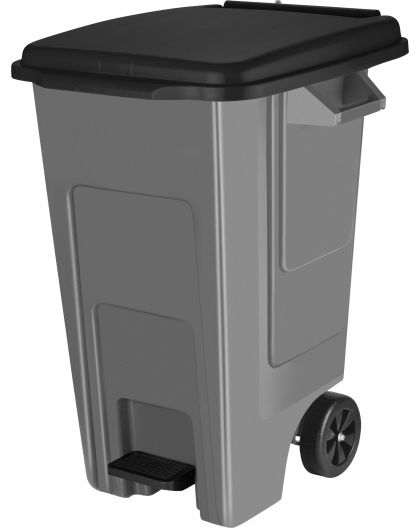 Бак для мусора Freestyle с крышкой на колесах, с педалью 130 л