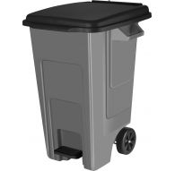 Бак для мусора Freestyle с крышкой на колесах, с педалью 130 л