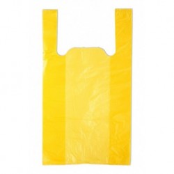 Пакет ПЭ типа майка 25+12х45 (10) 10мкм (Желтая) (упак.100шт)