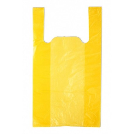 Пакет ПЭ типа майка 25+12х45 (10) 10мкм (Желтая) (упак.100шт)