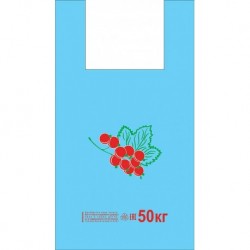 Пакет ПЭ типа майка 30+16х55 (22) ПНД () (Виноград на синем) (упак.50шт)