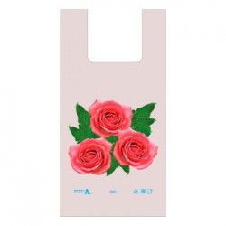 Пакет ПЭ типа майка 28+14х55 (37) - ПВД (серый) по 750 (3 Розы) (упак.50шт)