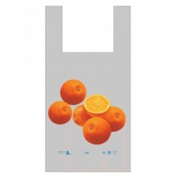 Пакет ПЭ типа майка 28+14х55 (37) - ПВД (серый) по 750 (Апельсины) (упак.50шт)