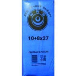 Пакет фасовочный, ПНД 10+8х27 (8) В пластах WWW синяя (арт 80060) 1000шт