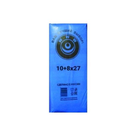 Пакет фасовочный, ПНД 10+8х27 (8) В пластах WWW синяя (арт 80060) 600шт