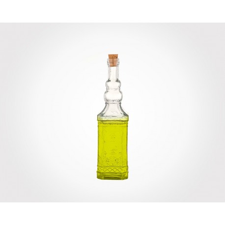 Бутылка квадратная Small 0,5л с пробковой крышкой 7*27см (стекло)