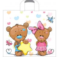 Пакет ПЭ с петлевой ручкой 38х34+3 (70) (Друзья) (упак.50шт)