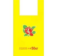 Пакет ПЭ типа майка 30+16х55 (22) ПНД () (Пион на желтом) (упак.50шт)