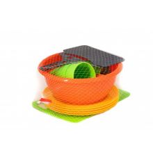 Набор для пикника 19пр.:Мис. 2,1л, ст. 250мл 4шт,лож. 4шт,вил. 4шт, веер д/манга мал., тар. 4шт, дос