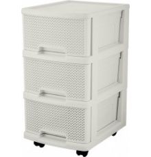 Комод Keeplex Ajur с ящиками на колесиках трехсекционный компакт 37х30х56,3см