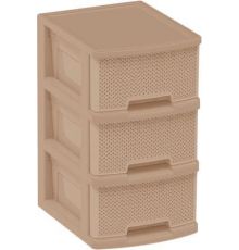 Комод Keeplex Ajur с ящиками на колесиках трехсекционный компакт 37х30х56,3см