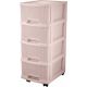Комод Keeplex Ajur с ящиками на колесиках четырехсекционный компакт 37х30х73см