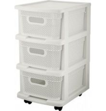 Комод Keeplex Ajur с корзинами на колесиках трехсекционный компакт 37х30х56,3см