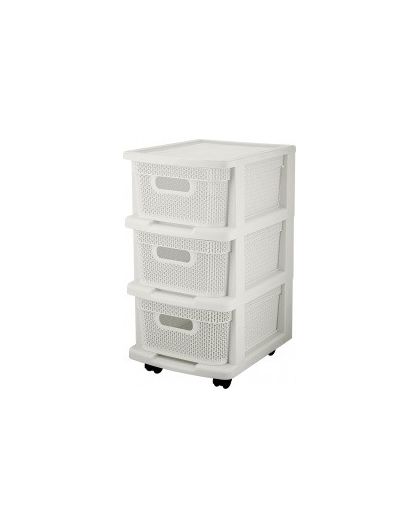 Комод Keeplex Ajur с корзинами на колесиках трехсекционный компакт 37х30х56,3см