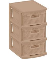 Комод Keeplex Ajur с корзинами на колесиках трехсекционный компакт 37х30х56,3см