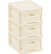 Комод Keeplex Ajur с корзинами на колесиках трехсекционный компакт 37х30х56,3см