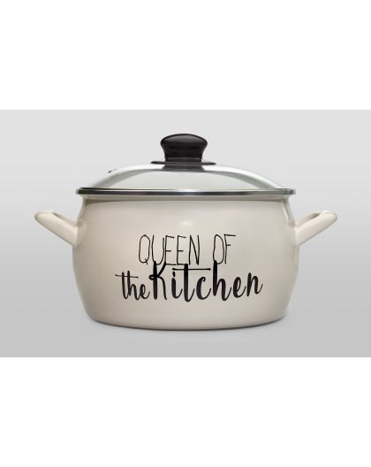 Кастрюля глубокая ЭКСКЛЮЗИВ со стеклянной крышкой QUEEN OF KITCHEN 2,2 Л (16 СМ) (362681)