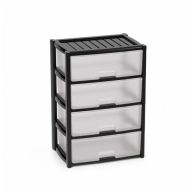 Комод Колорит 4 секции широкий 560х390х810 мм черный