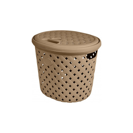 Корзина для белья Plast Team Rattan 14л 325х280х280 мм шоколадный мокко