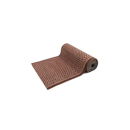 Коврик-дорожка влаговпитывающий на ПВХ основе Шашки 0,9х12 м, коричневый, SUNSTEP