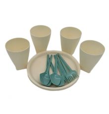 Набор для пикника на 4 персоны слоновая (тарелка D210 4шт, стакан  400мл. 4 шт., ложка 4 шт., вилка