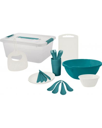 Набор для пикника Plast Team на 4 персоны 28 предмет 381х290х172 мм зеленый бархат