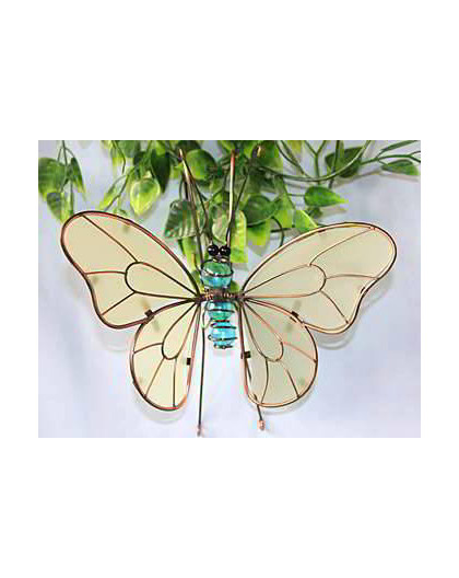 Декоративная светящаяся бабочка на крючках (светонакопительное стекло)