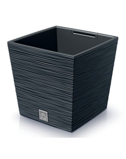 Кашпо FURU SQUARE LOW 29,5*29,5,h29см anthracite с вкладышем (вкладыш 064721)