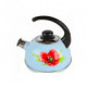 Чайник 3,5л к/р серо-голубой Маковый цветок,со свистком арт. Т04/35/09/04/с2342 (4)