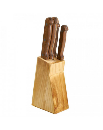 Набор ножей  5 предметов деревянная подставка кухонных №2