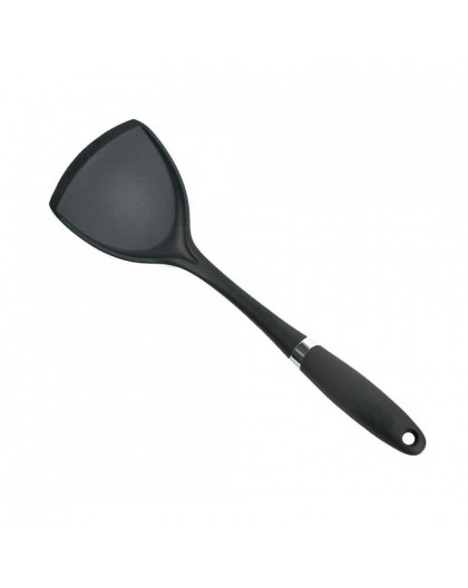 Лопатка кулинарная без прорезей №3 нейлон [BLACK] ручка Soft-touch