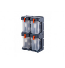 Набор лотков для метизов Blocker Expert подвесных с крепежом малых 4 шт. серо-свинцовый/оранжевый