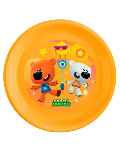 Тарелка плоская детская с декором МИ-МИ-МИШКИ 185мм (Оранжевый)