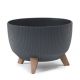 Кашпо ROMA ECO recycled Jumper на ножках d24, h19 см 5.1л антрацит (antracyt)
