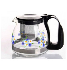 Заварочный чайник 700 мл., жаропрочное стекло, деколь, металлический фильтр***