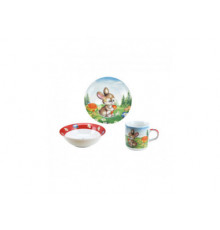 Набор детской посуды 3 предмета ( тарелка 19 см,салатник 520 мл,кружка 220мл) подарочная коробка