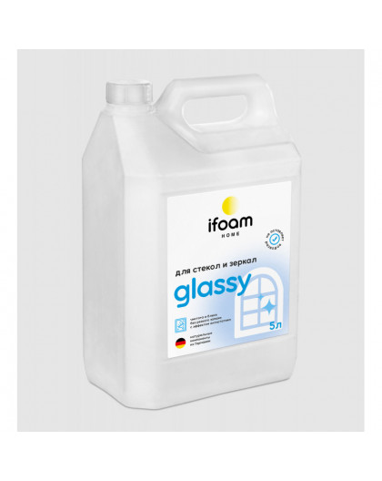 Средство GLASSY 5л для очистки стекол, зеркал, пластика, кафеля, лак. поверх.