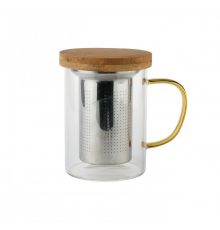 Кружка для заварки 400мл металлическое сито термостойкое стекло МС304