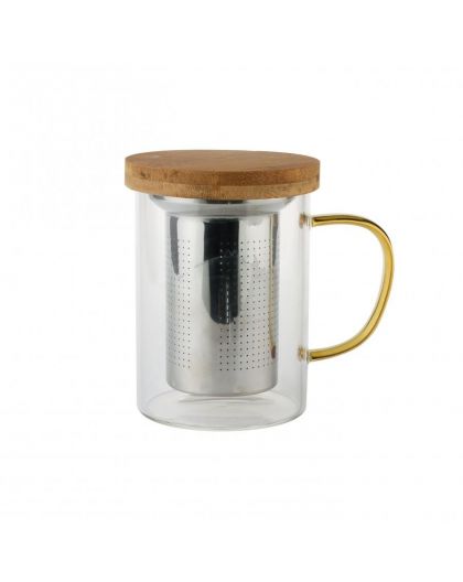 Кружка для заварки 400мл металлическое сито термостойкое стекло МС304