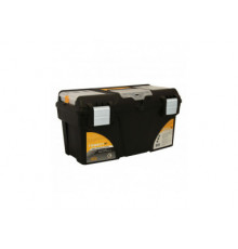 Ящик для инструментов ГЕФЕСТ 21' металлические замки (с коробками) ( 275x290x530мм) черный с желтым