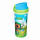 Стакан детский с крышкрй,петлей и декором 0,4л МИ-МИ-МИШКИ (Зеленый)