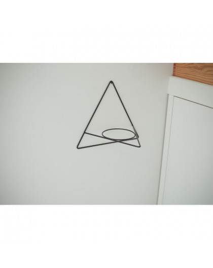 Подставка настенная «Ларго треугольник» для одного горшка VipSet, ар. ПЛ6  внут.d кольца 12,5 см