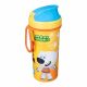 Стакан детский с крышкрй,петлей и декором 0,4л МИ-МИ-МИШКИ (Оранжевый)