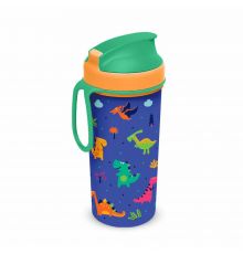 Стакан детский с крышкрй,петлей и декором 0,4л (Зеленый)